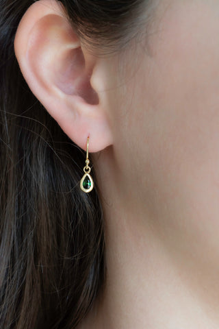 'Boulder' Bezel Pear Gemstone Drop Earrings - Anne Sportun Fine Jewellery