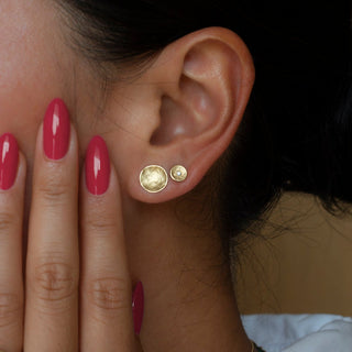 Hammered Disc Studs - Anne Sportun Fine Jewellery