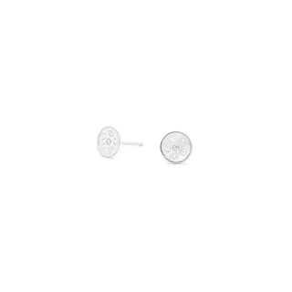 Tiny Hammered Disc Diamond Spray Studs - Anne Sportun Fine Jewellery