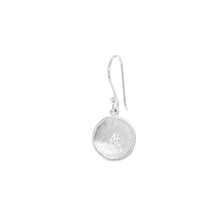Hammered 10mm Disc Diamond Earrings - Anne Sportun Fine Jewellery