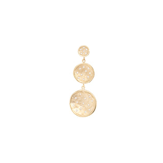 Three Graduating Hammered Disc Diamond Spray Earrings