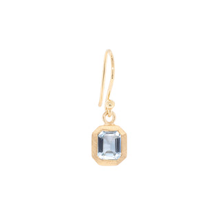'Boulder' Bezel Emerald Cut Gemstone Drop Earrings - Anne Sportun Fine Jewellery