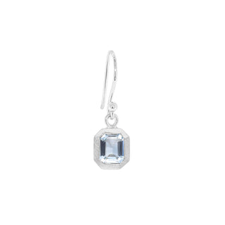 'Boulder' Bezel Emerald Cut Gemstone Drop Earrings - Anne Sportun Fine Jewellery