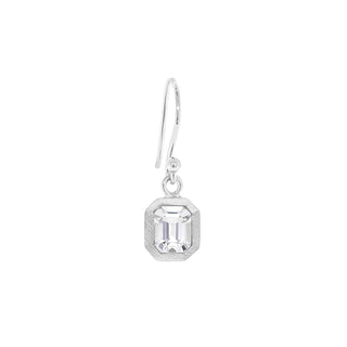 'Boulder' Bezel Emerald Cut Gemstone Drop Earrings - Anne Sportun Fine Jewellery