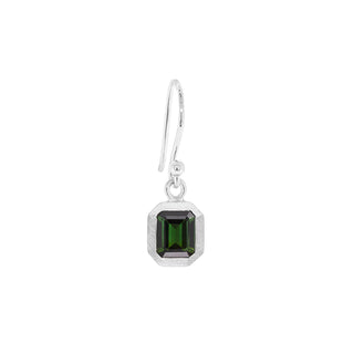 'Boulder' Bezel Emerald Cut Gemstone Drop Earrings - Anne Sportun Fine Jewellery