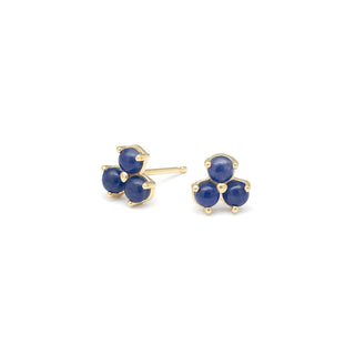 Mini Trillium Gemstone Stud Earrings - Anne Sportun Fine Jewellery