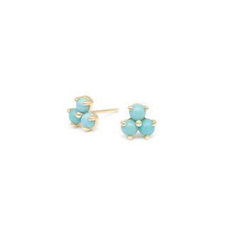 Mini Trillium Gemstone Stud Earrings - Anne Sportun Fine Jewellery