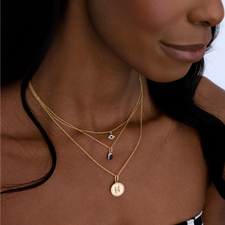 EVIL EYE DIAMOND AND BLUE SAPPHIRE NECKLACE - Anne Sportun Fine Jewellery