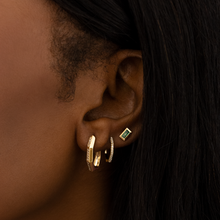 EMERALD BEZEL STUD EARRINGS - Anne Sportun Fine Jewellery