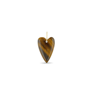 Tiger Eye Heart Pendant | 14k