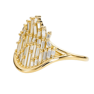 Gentle Wave Baguette Diamond Ring