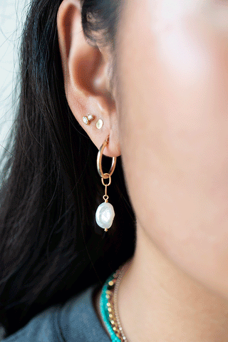 Mini Hammered Disc and Paperclip Link Charm - Anne Sportun Fine Jewellery