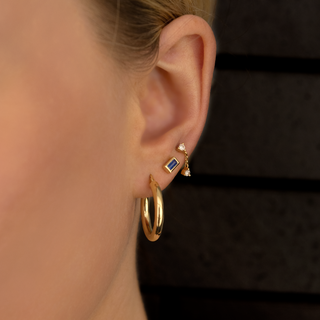 SAPPHIRE BEZEL STUD EARRINGS - Anne Sportun Fine Jewellery