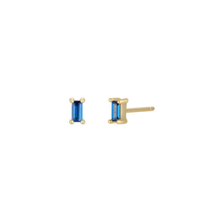 Baguette Blue CZ Studs | Gold Vermeil - Anne Sportun Fine Jewellery