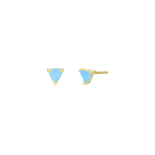 Synthetic Blue Opal Mini Energy Gem Studs | Gold Plated - Anne Sportun Fine Jewellery