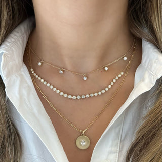 2.0ct Graduated Bezel Set Lab Diamond Necklace - Anne Sportun Fine Jewellery