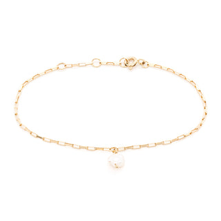 Tiny Keshi Pearl Elongated Box Chain Bracelet - Anne Sportun Fine Jewellery