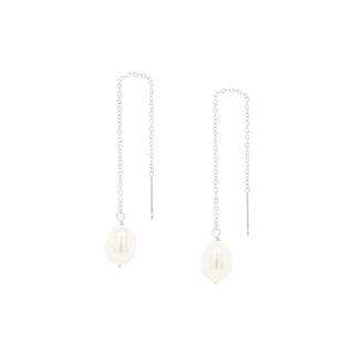 *Limited Edition* Oval Pearl Threader Earrings - Anne Sportun Fine Jewellery