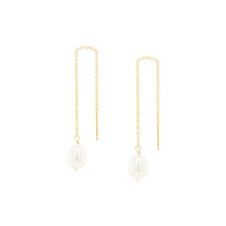 *Limited Edition* Oval Pearl Threader Earrings - Anne Sportun Fine Jewellery