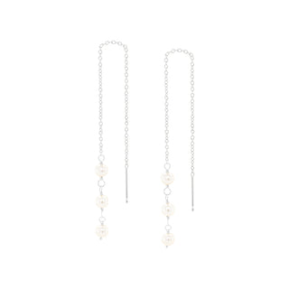 Triple Freshwater Pearl Threader Earrings - Anne Sportun Fine Jewellery