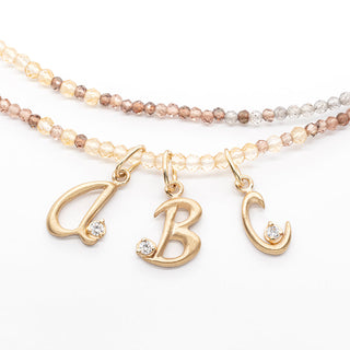 Initial Letter Charm with Diamond - Anne Sportun Fine Jewellery