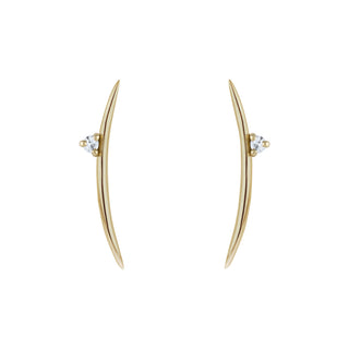 Diamond Long Arc Earrings
