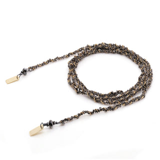 N° 182 Ruthenium Lurex Silk & Chain Braided Necklace Bracelet - Anne Sportun Fine Jewellery