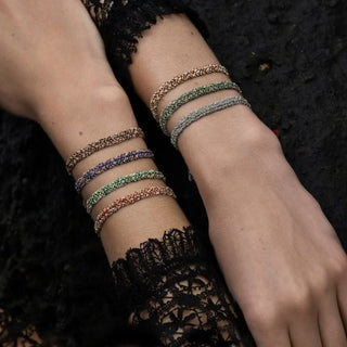N° 183 Red Silk & Chain Braided Bracelet - Anne Sportun Fine Jewellery