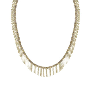 N° 550 Chain Fringe Braided Grey Gold Necklace