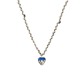 N° 782 Navy Heart Braided Gold Necklace / Bracelet - Anne Sportun Fine Jewellery