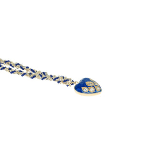 N° 782 Navy Heart Braided Gold Necklace / Bracelet - Anne Sportun Fine Jewellery