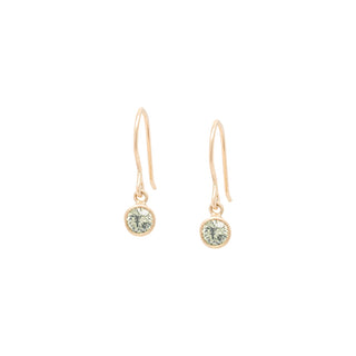 Green Zircon Gold Drop Earrings | 14k - Anne Sportun Fine Jewellery
