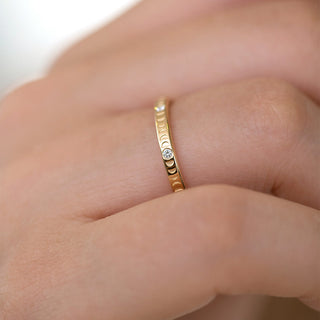 Diamond Moon Phase Thin Ring
