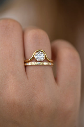 Diamond Moon Phase Thin Ring