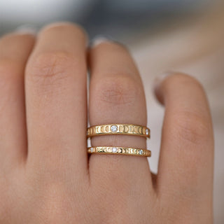 Diamond Moon Phase Thin Ring