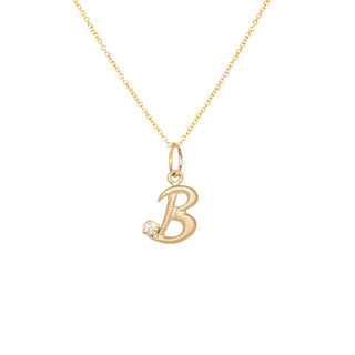 Necklace with Initial Letter Pendant - Anne Sportun Fine Jewellery