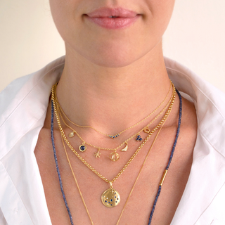 Luna Seafoam Star Coin Rolo Necklace - Anne Sportun Fine Jewellery