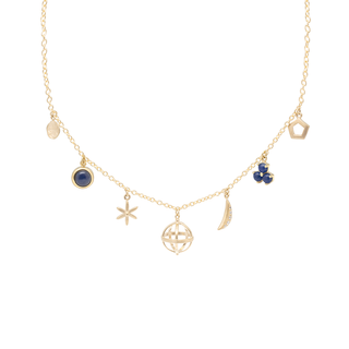 Multi Gemstone Charm Necklace - Anne Sportun Fine Jewellery