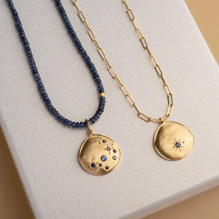 Luna Star Coin Paper Clip Necklace - Anne Sportun Fine Jewellery