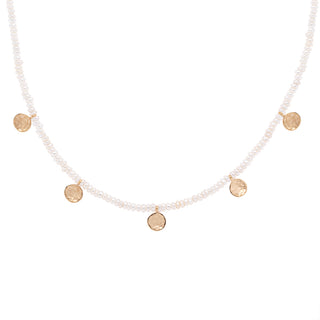 'Wrap' Gemstone Mini Hammered Disc Station Necklace - Anne Sportun Fine Jewellery