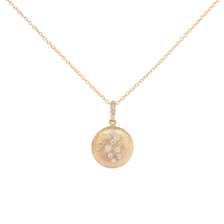 16mm 'Boulder' Dancing Diamond Disc Pendant Necklace - Anne Sportun Fine Jewellery