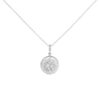 16mm 'Boulder' Dancing Diamond Disc Pendant Necklace - Anne Sportun Fine Jewellery