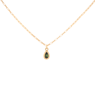 'Boulder' Pear Gemstone Pendant on Elongated Box Chain - Anne Sportun Fine Jewellery