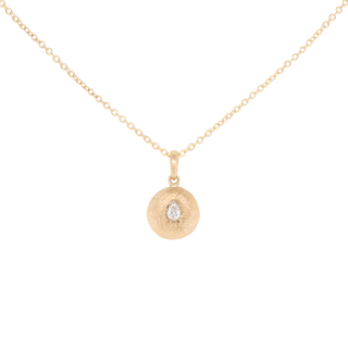 Medium 'Boulder' Pear Diamond Disc Necklace - Anne Sportun Fine Jewellery