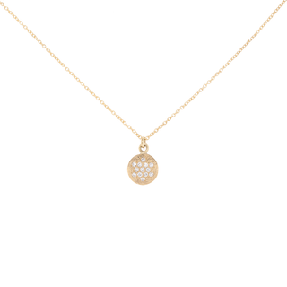 8mm 'Boulder' Pave Diamond Disc Necklace - Anne Sportun Fine Jewellery