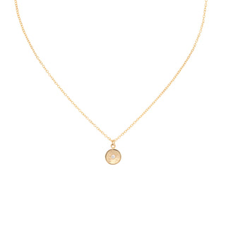 Mini Hammered 6mm Diamond Disc Necklace - Anne Sportun Fine Jewellery
