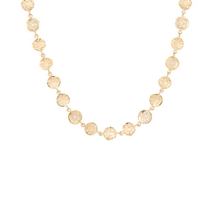 Diamond Spray Mini Hammered Disc Necklace - Anne Sportun Fine Jewellery