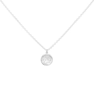 Diamond Spray 10mm Hammered Disc Necklace - Anne Sportun Fine Jewellery