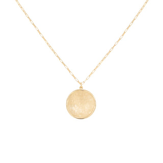 Large 18mm Hammered Disc Coin Necklace - Anne Sportun Fine Jewellery