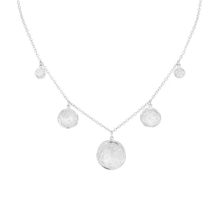 Graduating Five Hammered Disc Diamond Spray Necklace - Anne Sportun Fine Jewellery